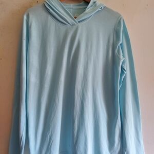 Stio Sky Blue Hooded Top Size Medium.